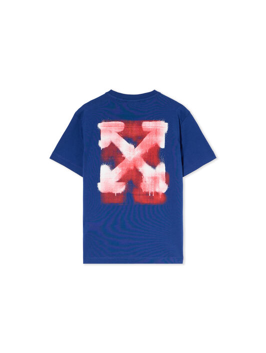 OFF WHITE Arrow Spray Logo T-Shirt BLUE - RED OBAA002F25JER006
