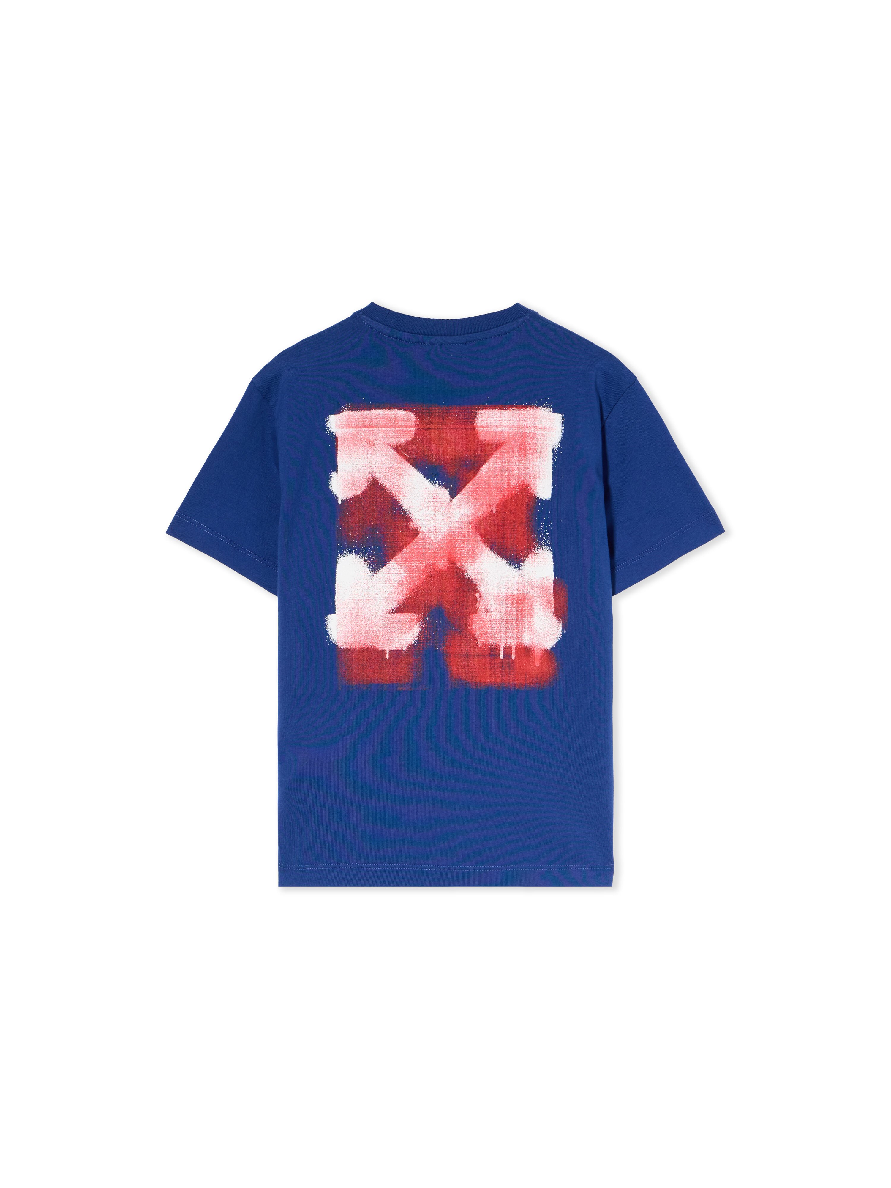 OFF WHITE Arrow Spray Logo T-Shirt BLUE - RED OBAA002F25JER006