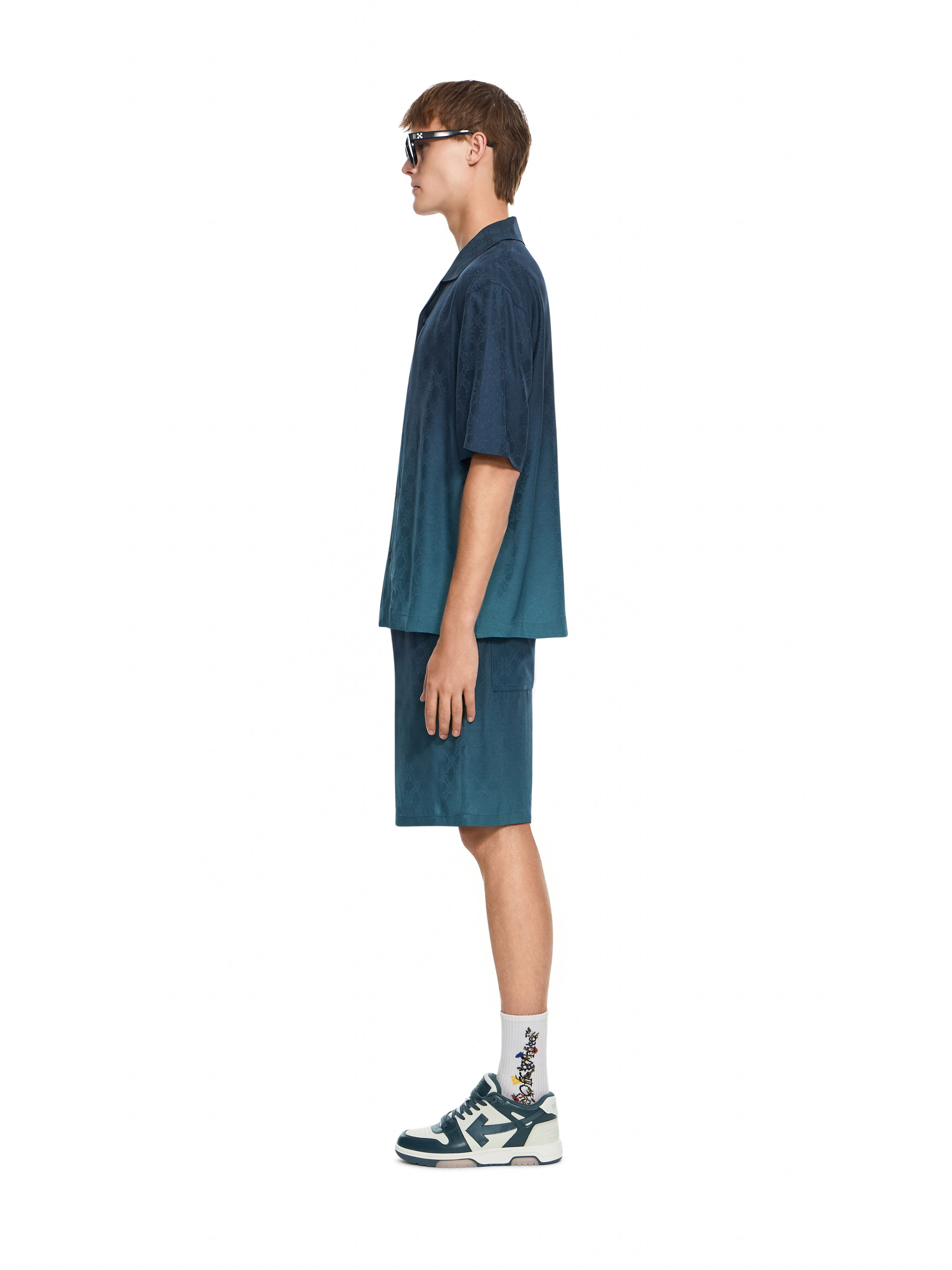Arrow Monogram Jacquard Bowling Shirt OFF WHITE Arrow Monogram Jacquard Bowling Shirt DARK SLATE 44MGG01QF26F006