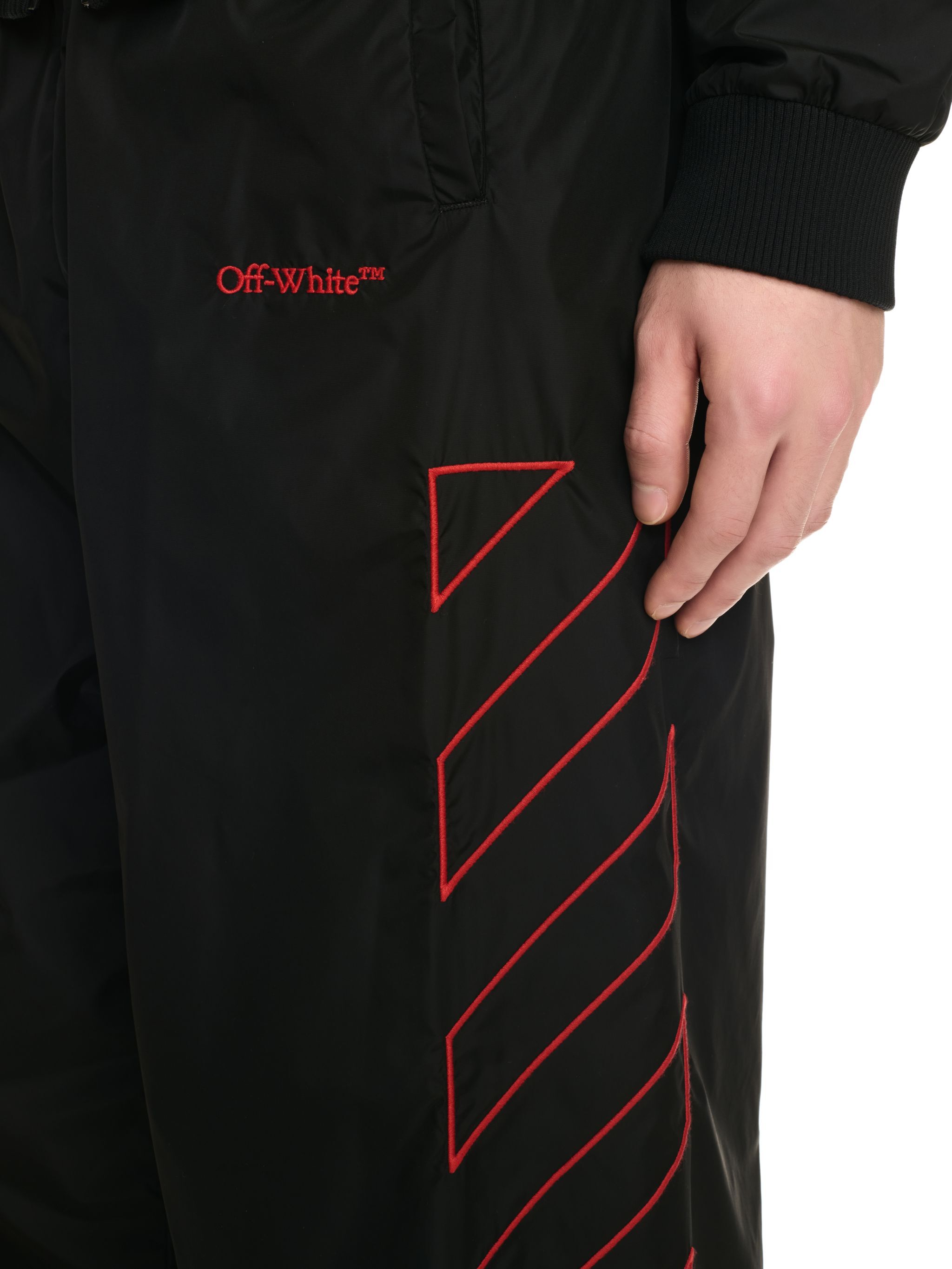 OUTL DIAG NYL TRACKPANT OFF WHITE OUTL DIAG NYL TRACKPANT BLACK OMCJ019F24FAB001