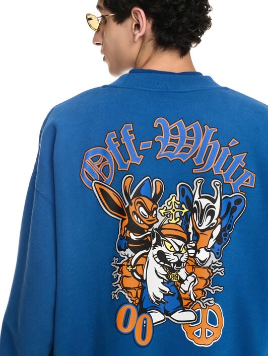 Gang Skate Crewneck OFF WHITE Gang Skate Crewneck BLUE OMBA054F24FLE006