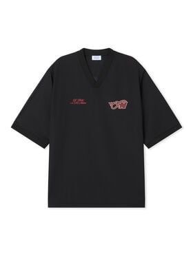 OFF WHITE Off-White™ c/o AC Milan Tech T-Shirt BLACK RED 44MAA16QG25F001