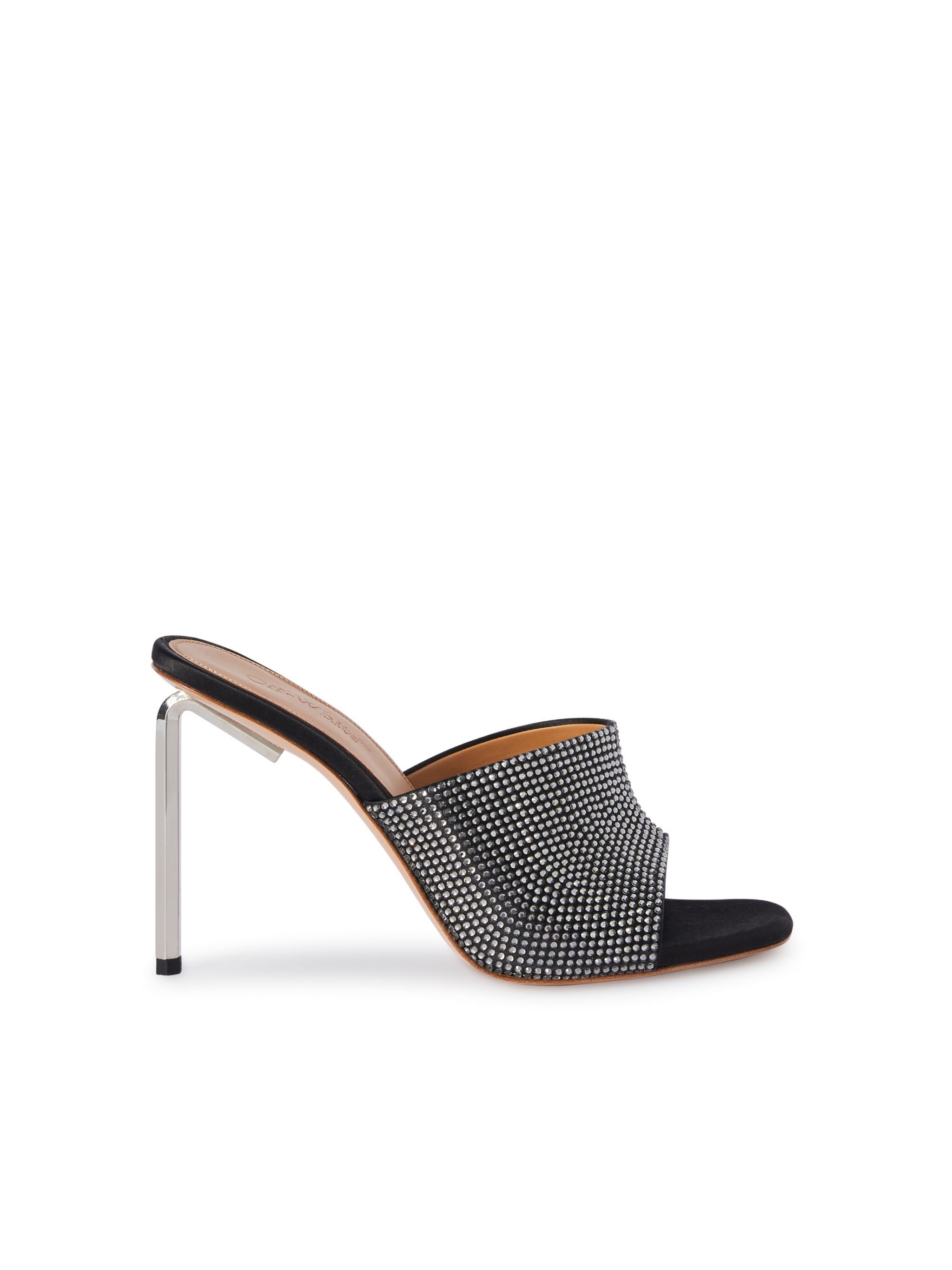 OFF WHITE Shiny High Allen Satin Mule BLACK OWIJ040S24FAB001