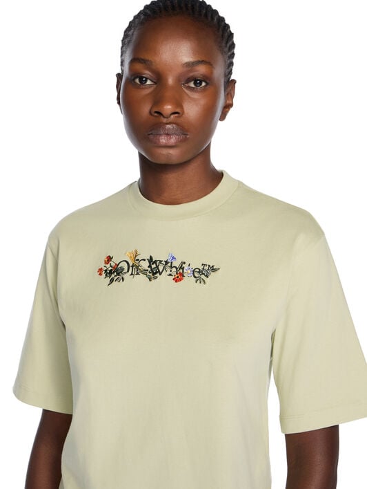 Bookish Flowers Boxy Logo Tee OFF WHITE Bookish Flowers Boxy Logo Tee ALFAALFA-BLACK OWAA124F25JER002