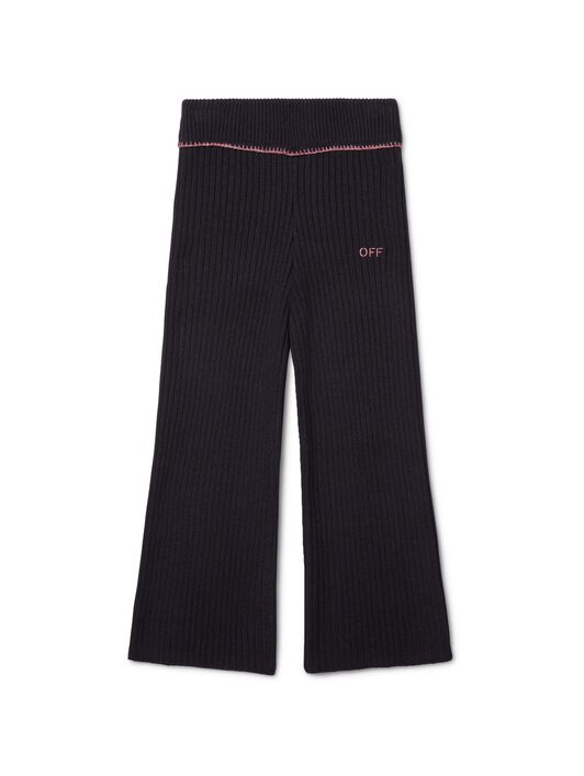 OFF WHITE schwarze gerippte hose mit "off" logo SCHWARZ OGHG001F24KNI001