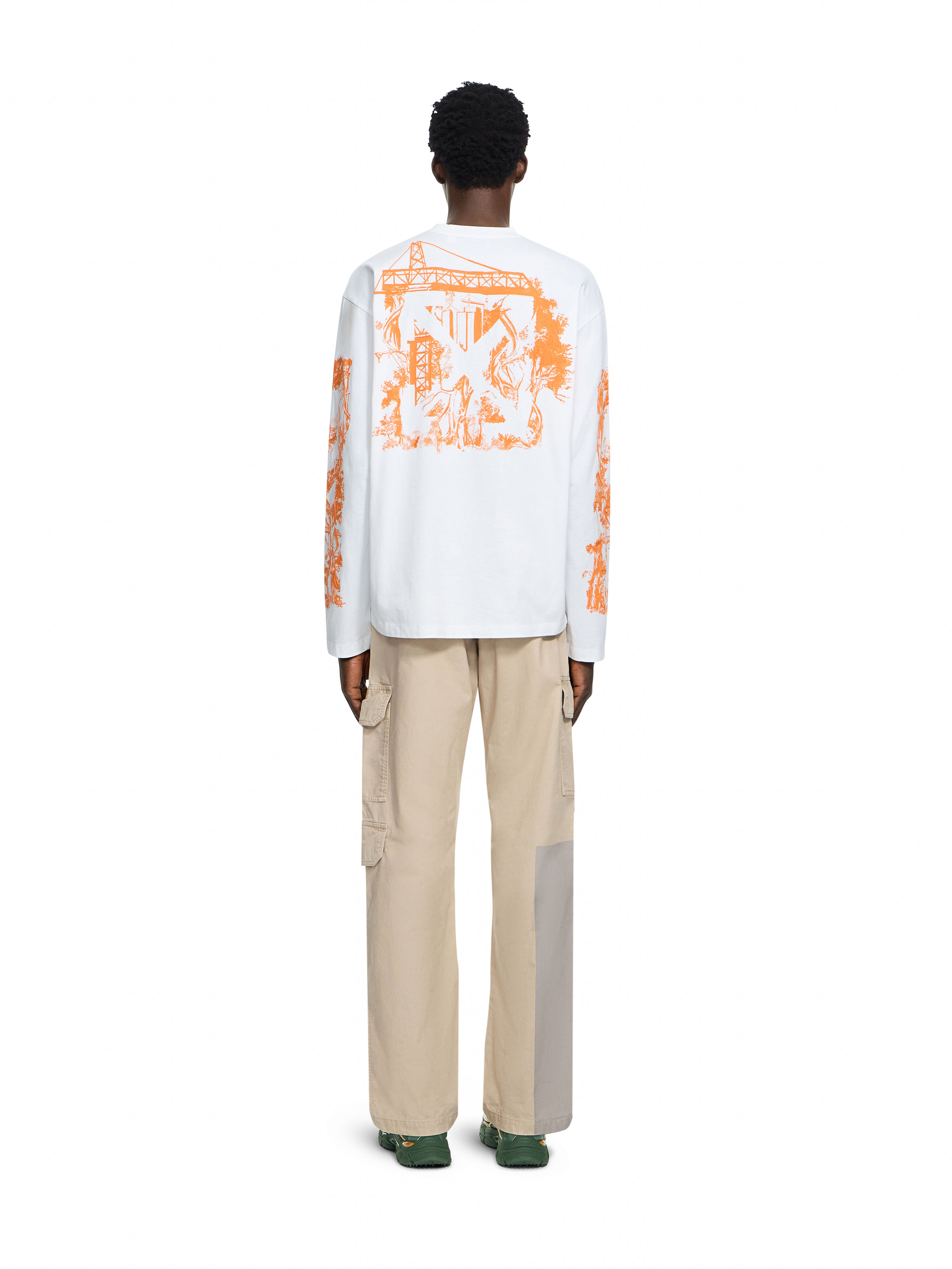 OFF WHITE City Nature Skate Long Sleeve T-Shirt WHITE 44MAB09CF26J006