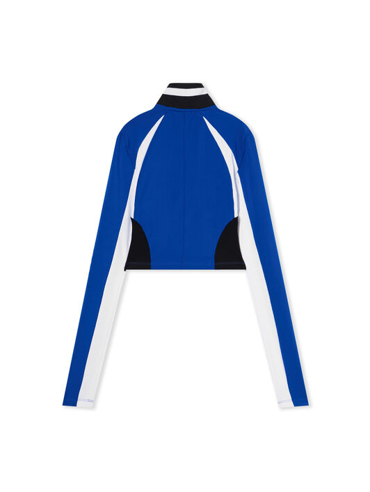OFF WHITE Tech Jer Serena Long-Sleeve Top ELECTRIC BLUE-WHITE OWAD27BF25JER001