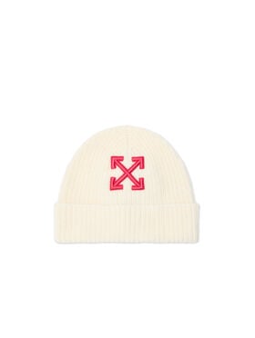 OFF WHITE Arrow Classic Beanie CREAM - FUCHSIA OWLC017F25KNI002