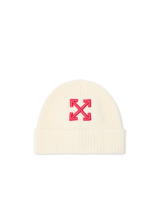 OFF WHITE Arrow Classic Beanie CREAM - FUCHSIA OWLC017F25KNI002