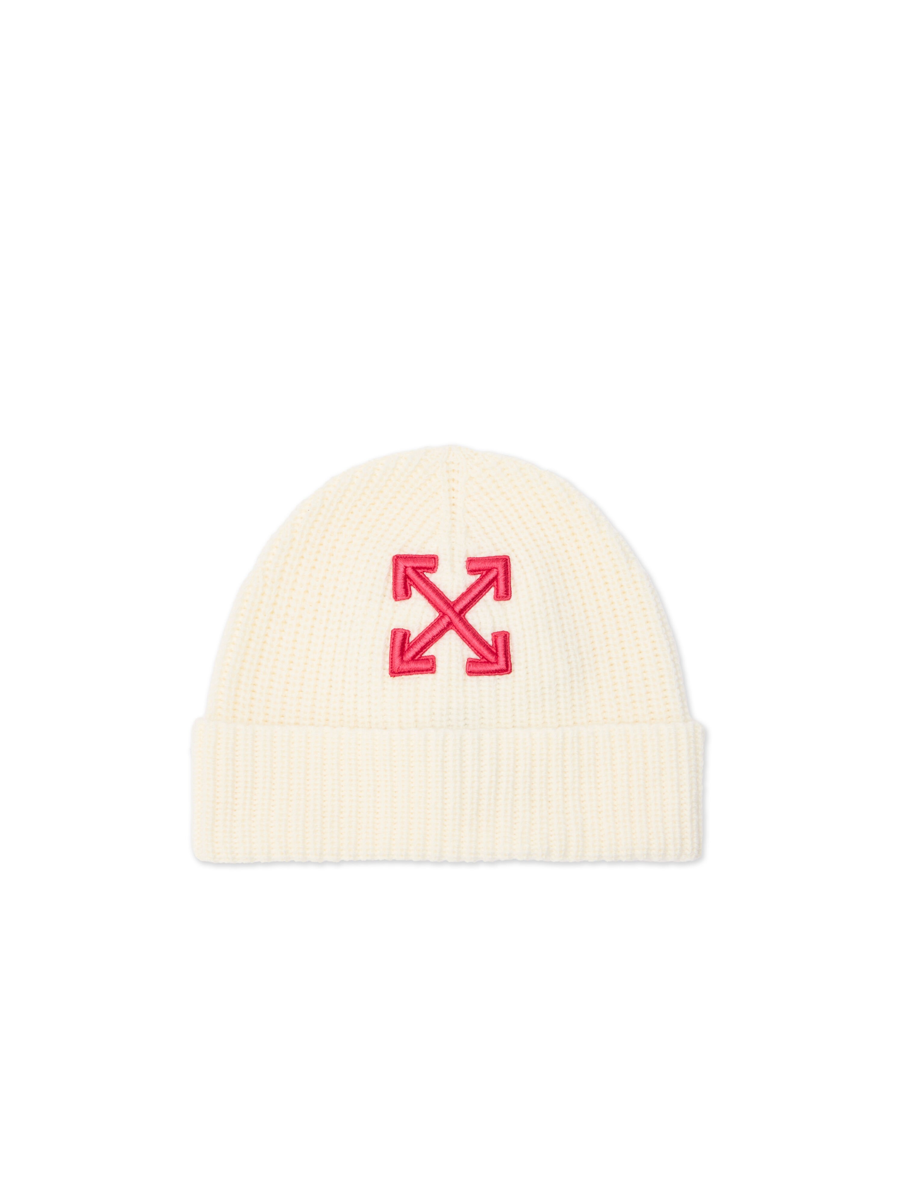 OFF WHITE Arrow Classic Beanie CREAM - FUCHSIA OWLC017F25KNI002
