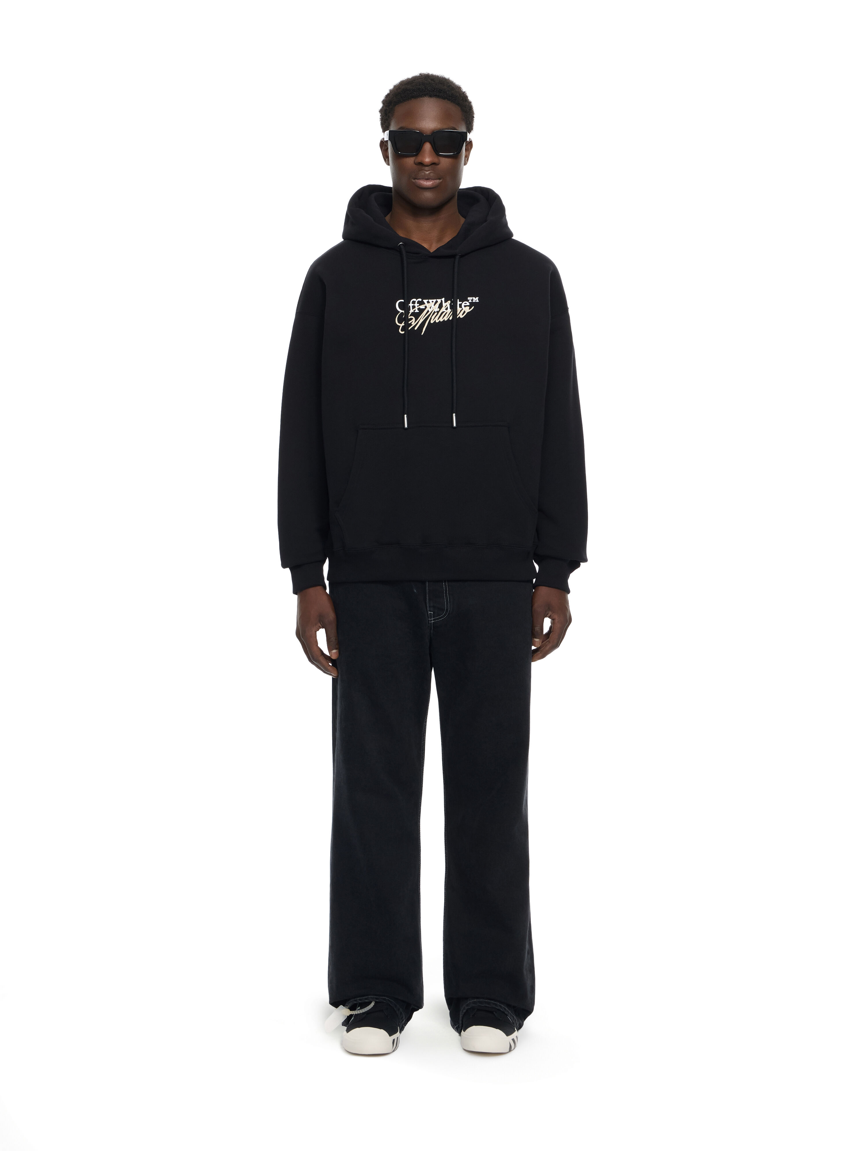 OFF WHITE Milano City Garments Skate Hoodie BLACK 44MBB085S26F01H