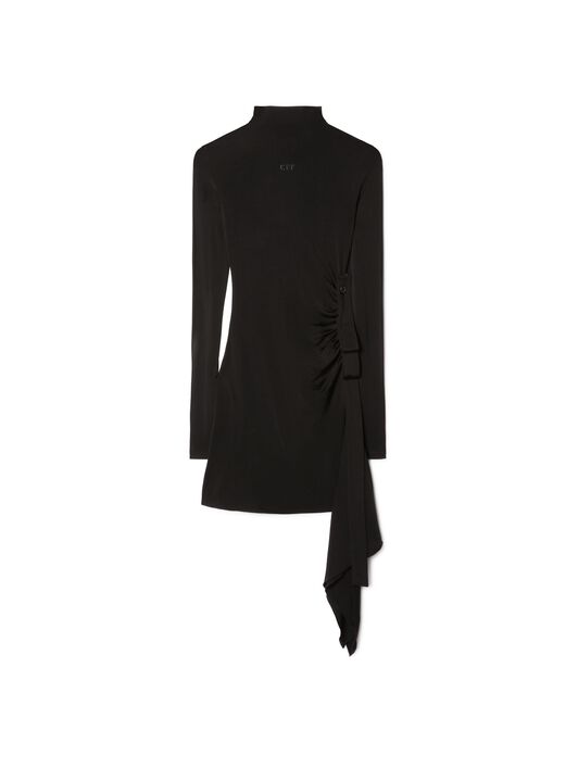 OFF WHITE Black Draped Mini Dress BLACK OWDB54BS25JER001