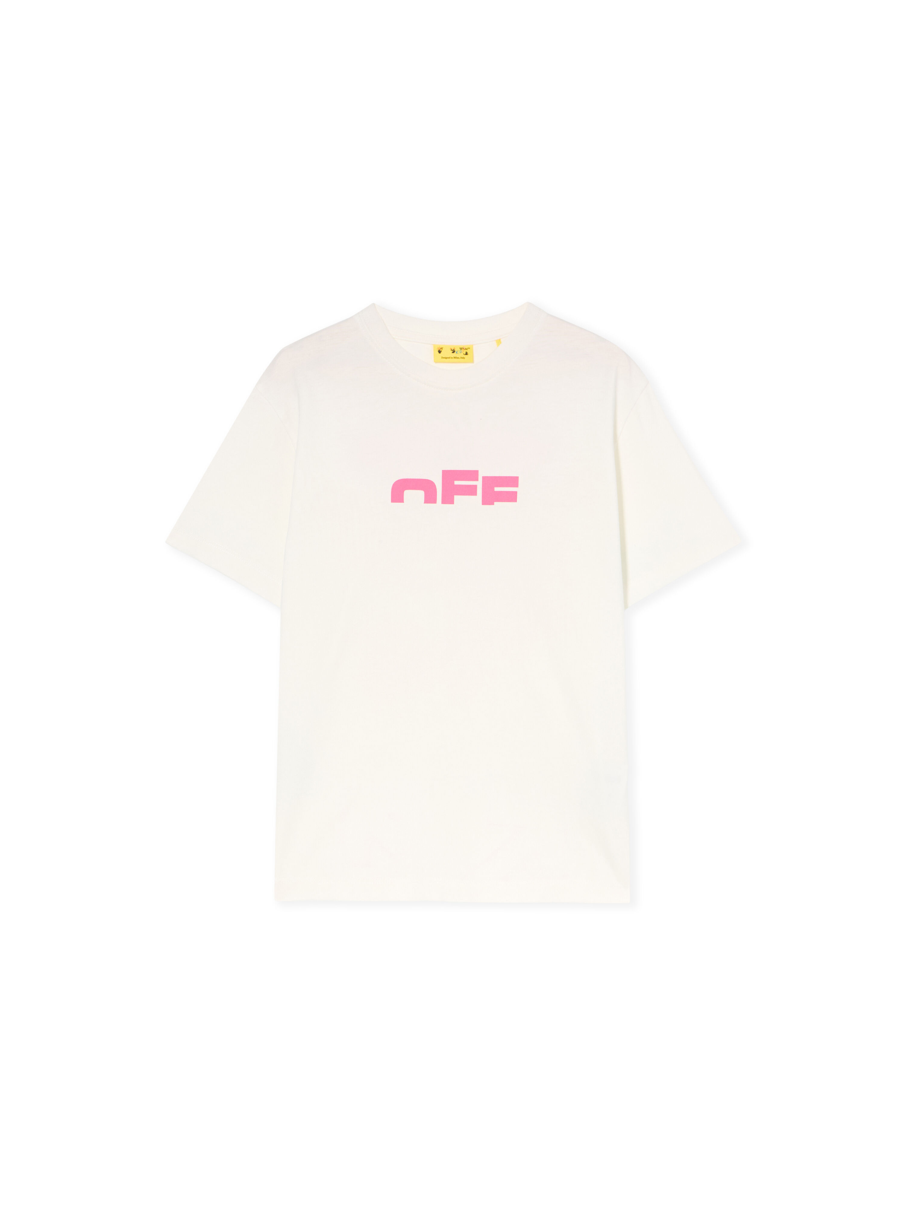 OFF WHITE Type Logo Logo T-Shirt WHITE - FUCHSIA OGAA001F25JER002