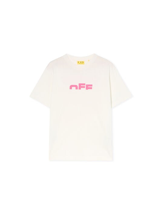 Type Logo Logo T-Shirt OFF WHITE Type Logo Logo T-Shirt WHITE - FUCHSIA OGAA001F25JER002