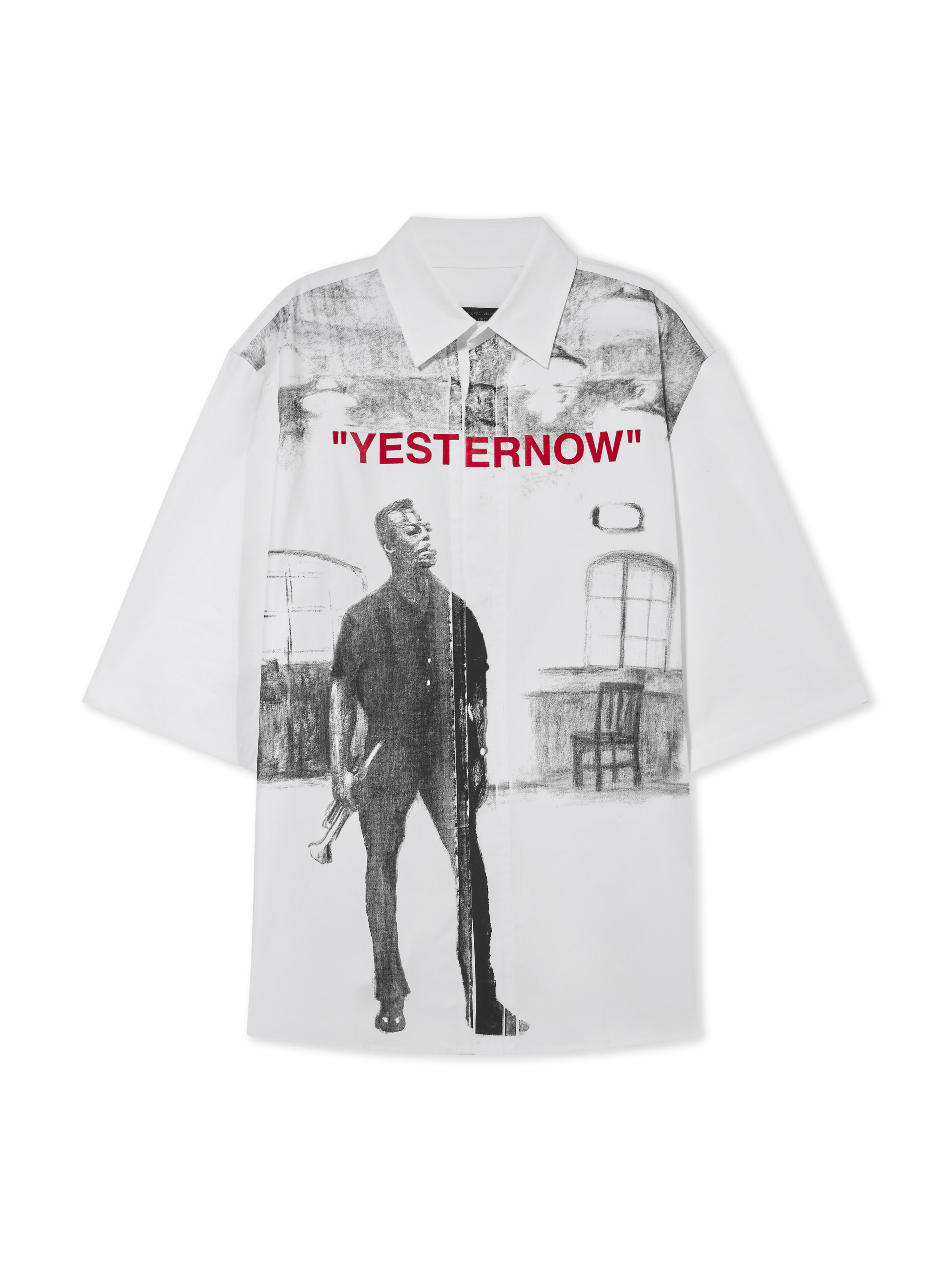 Miles Davis Yesternow Regular Short Sleeve Shirt OFF WHITE Miles Davis Yesternow Regular Short Sleeve Shirt WHITE 44MGA22GW26F001