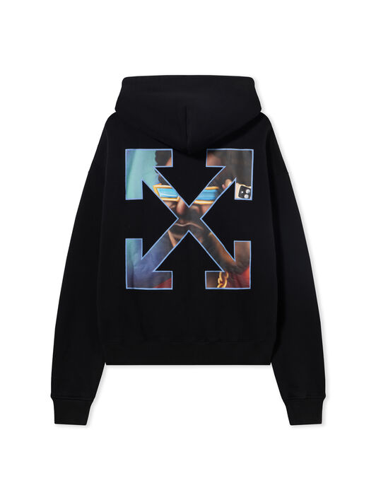 OFF WHITE Barber Arrow Zip Skate Hoodie BLACK - SERENITY OMBE015S25FLE004