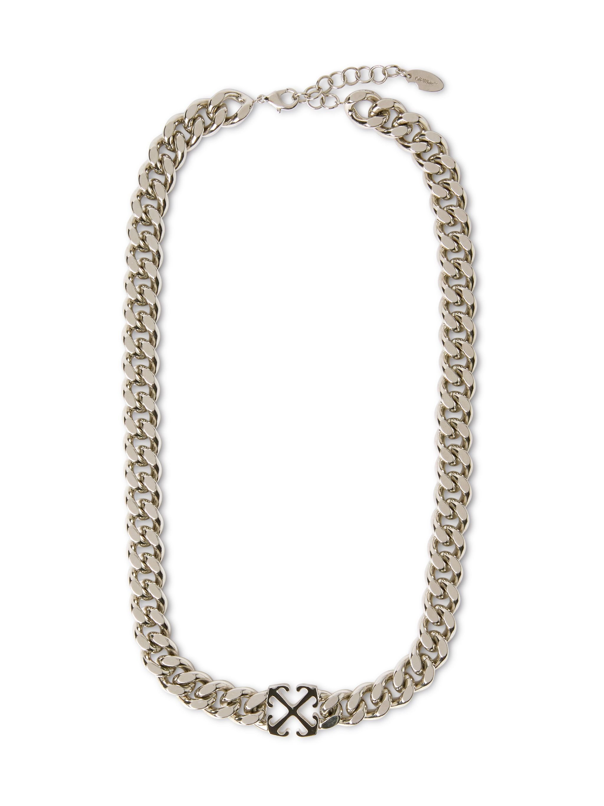 OFF WHITE Enamel Arrow Chain Necklace SILVER OMOB156C99MET001