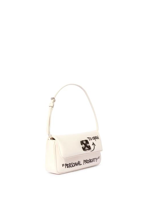 OFF WHITE White Jitney 0.7 Quote Shoulder Bag  OWNN18BC99LEA001