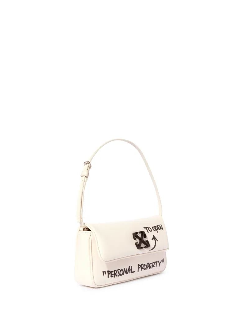 OFF WHITE White Jitney 0.7 Quote Shoulder Bag  OWNN18BC99LEA001