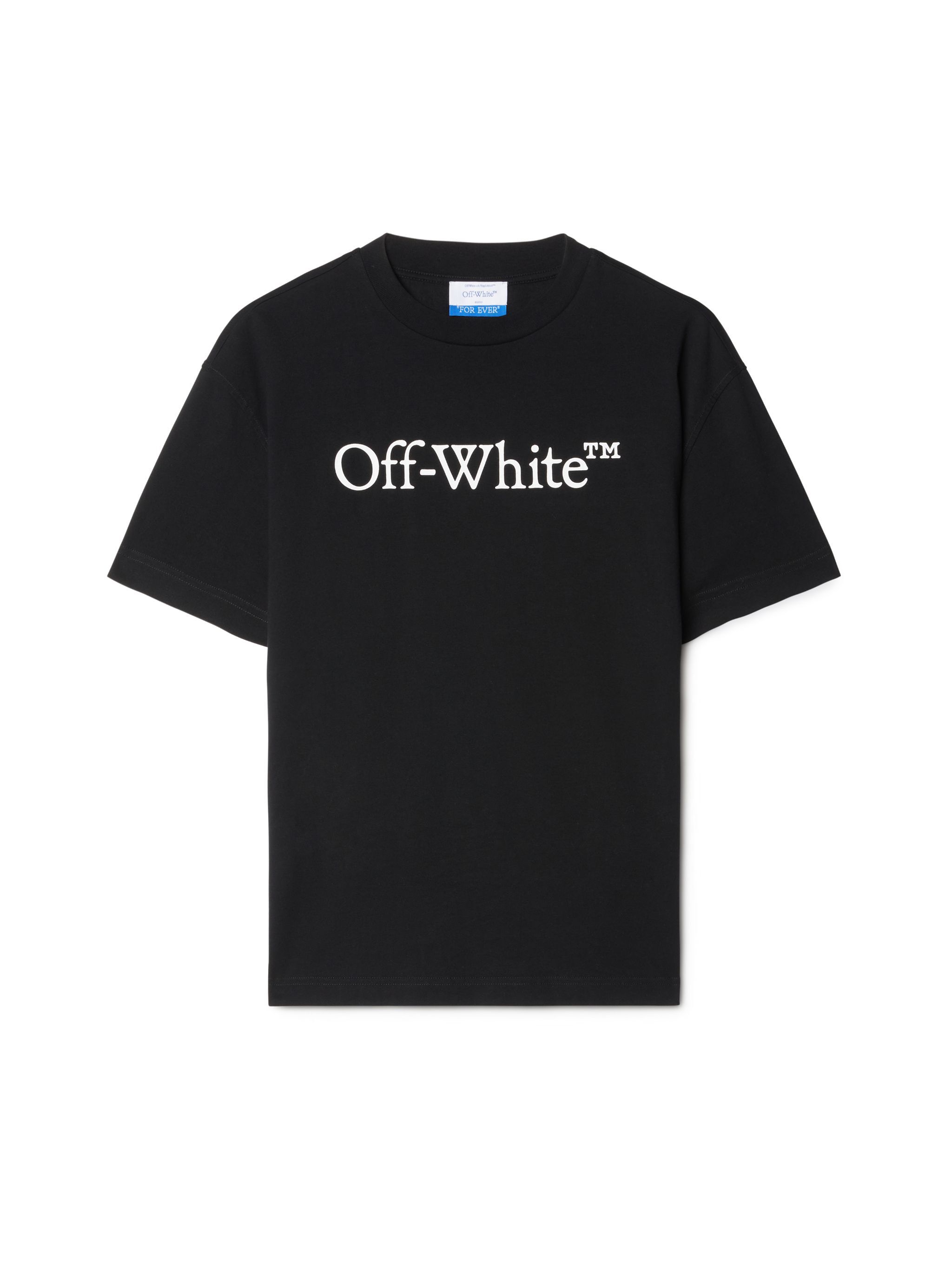 OFF WHITE Big Logo Bookish Casual Tee BLACK OWAA089C99JER003