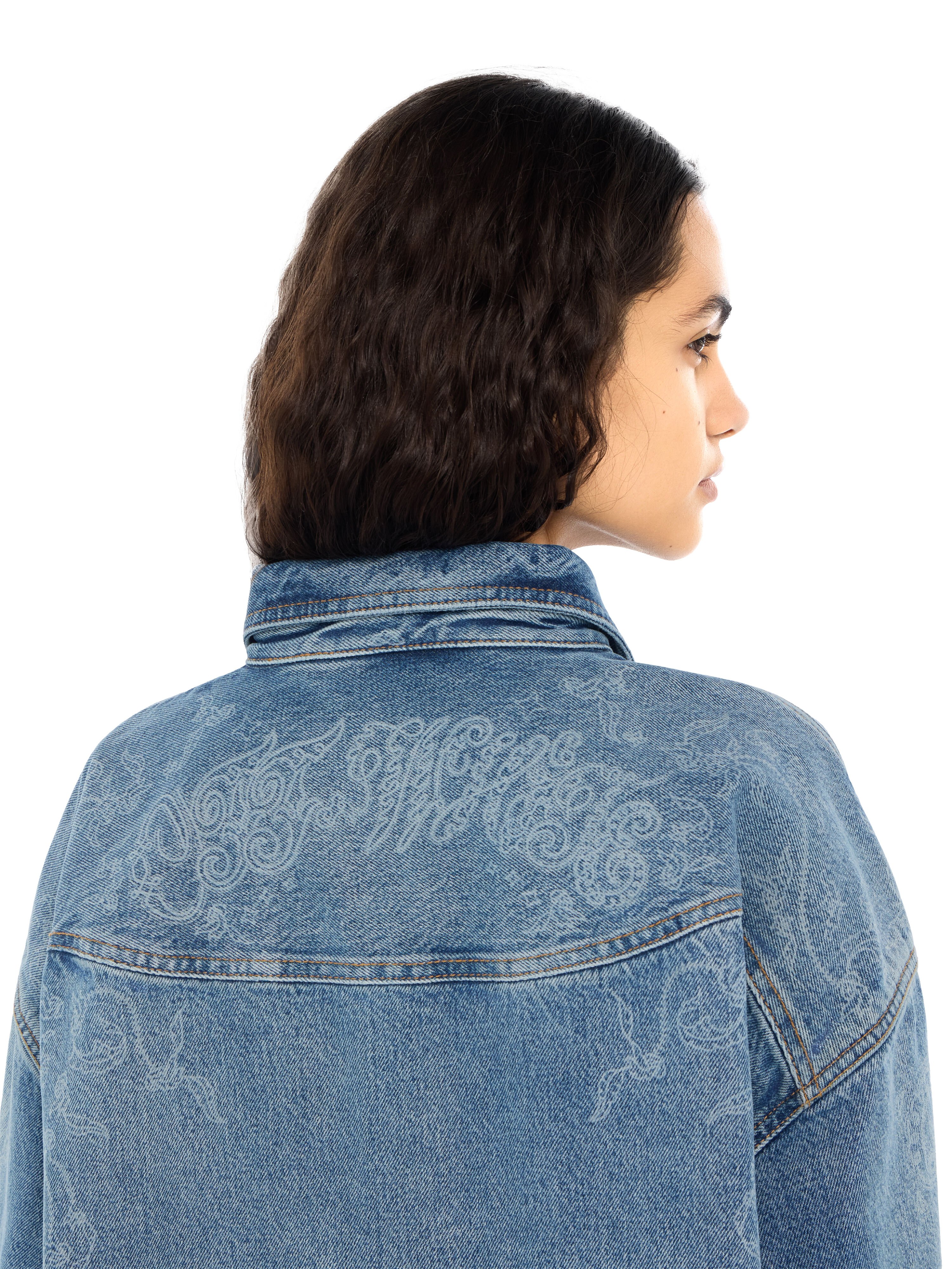 Paisley Denim Lover Shirt Jacket OFF WHITE Paisley Denim Lover Shirt Jacket Light Medium Blue White 2FB00664T
