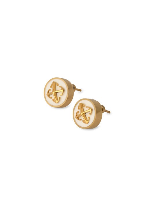 Round Arrow Earrings OFF WHITE Round Arrow Earrings GOLD - WHITE OWOD29YF25MET001
