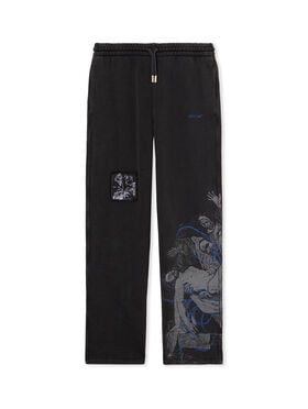 OFF WHITE Faded Painting Sweatpant VINTAGE BLACK - BLUE OMCH05AF25FLE004