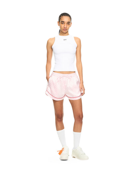 OFF WHITE Off Stamp Ribbed Round Tank Top White-Black 2AD236C99JER001