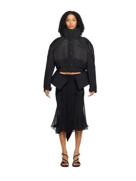 OFF WHITE Race Peplum Bomber Jacket BLACK - NO COLOR OWEH033W25FAB001