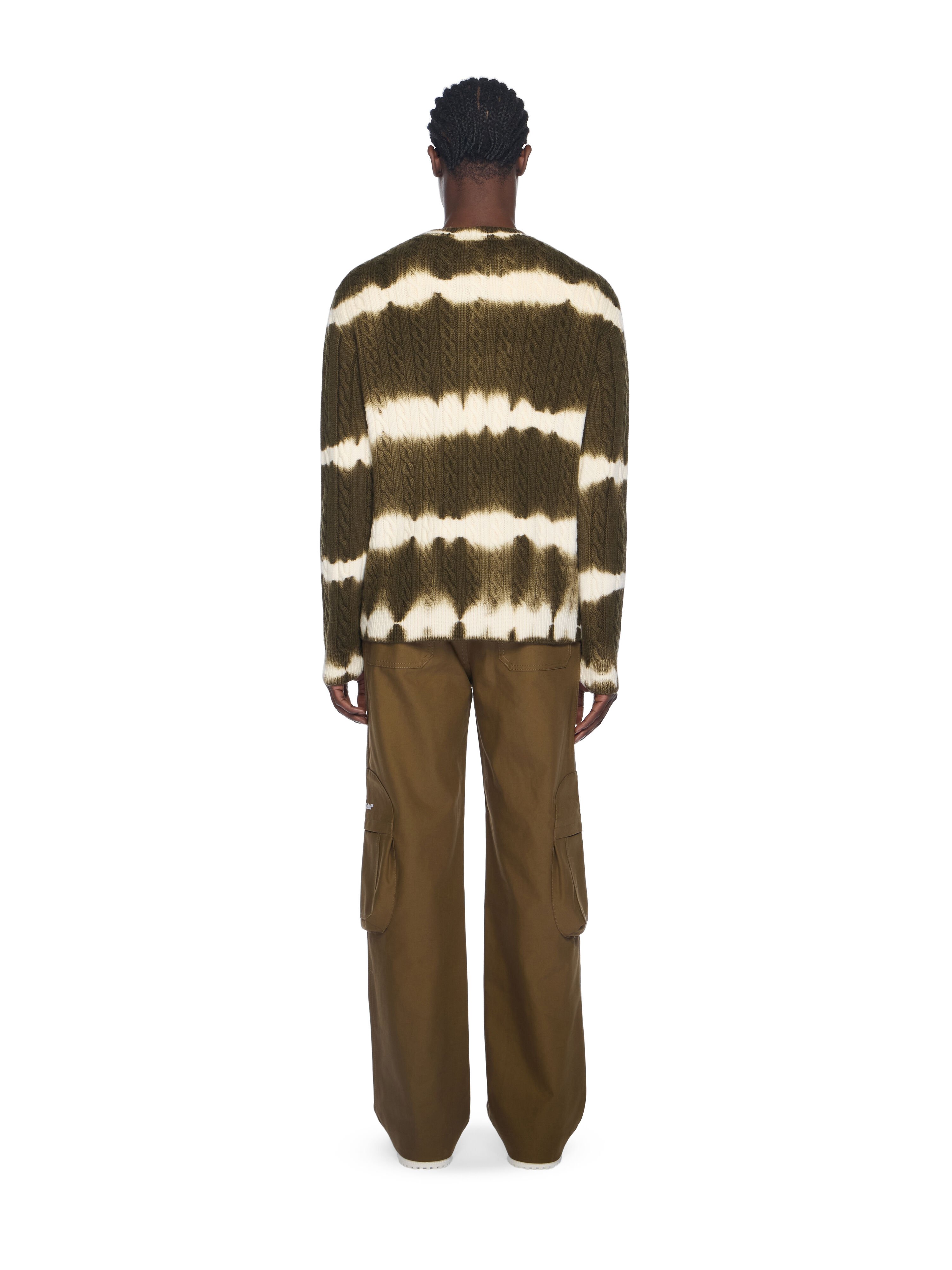 OFF WHITE Off Stamp Cable Knit Crewneck BEECH - CREAM OMHE20MF25KNI001