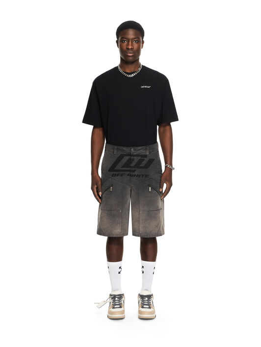 OFF WHITE OWR Gradient Carpenter Shorts BLACK 44XCS005S26F001