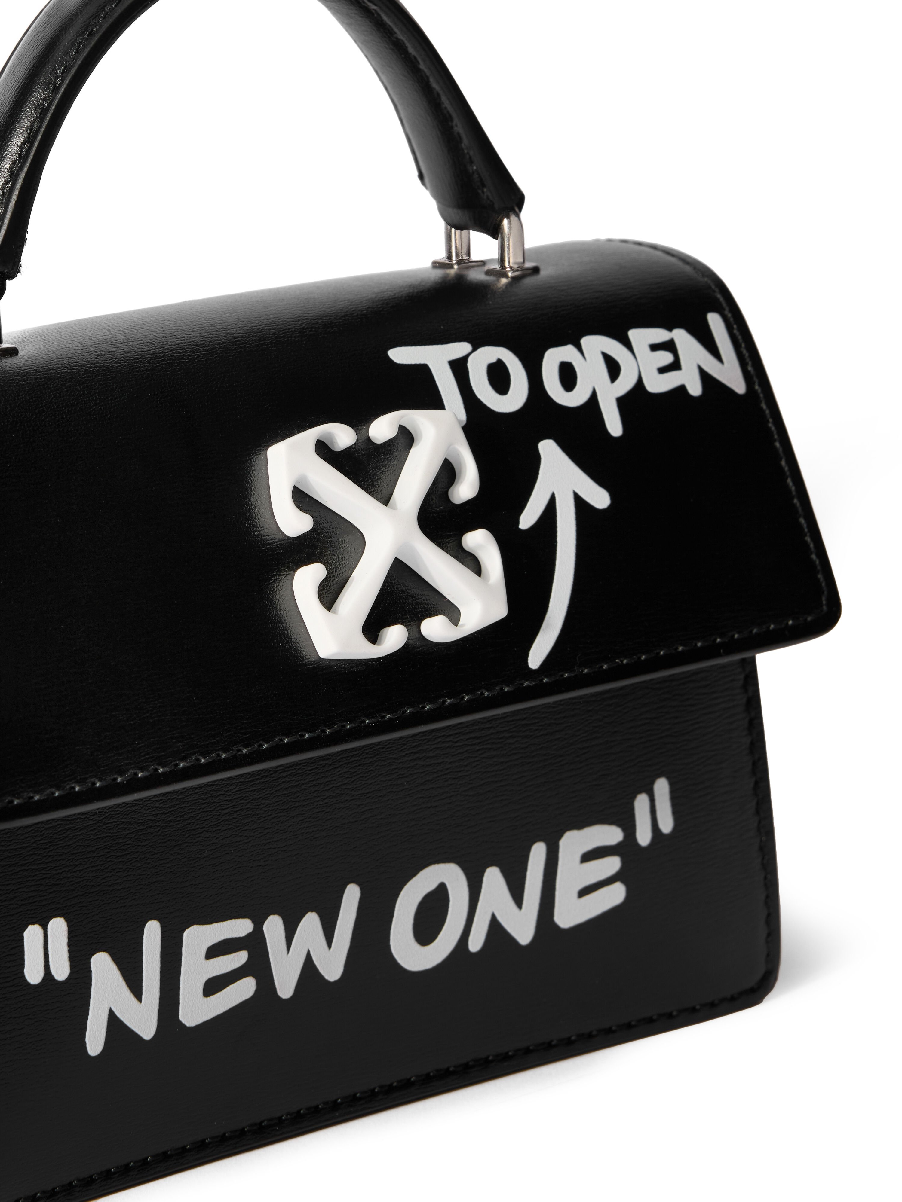 OFF WHITE Jitney Baby Quote Handbag BLACK - WHITE OWNP063C99LEA002