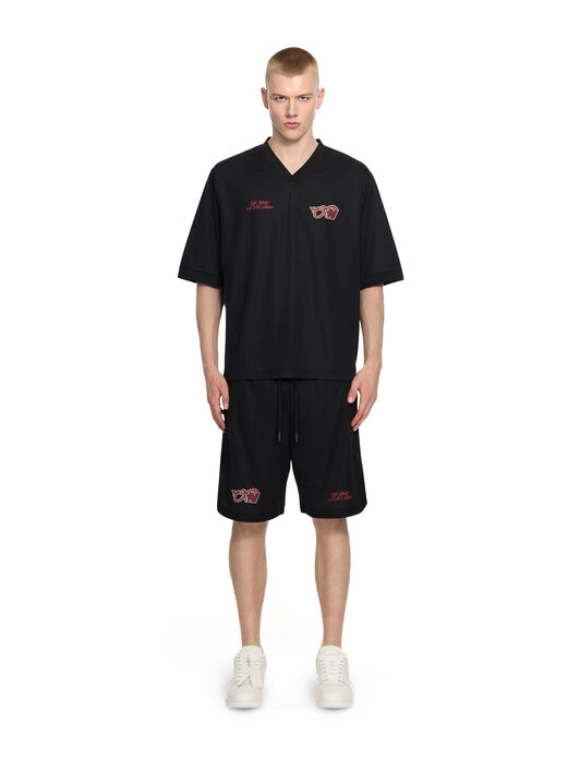 OFF WHITE Off-White™ c/o AC Milan Tech T-Shirt BLACK RED 44MAA16QG25F001