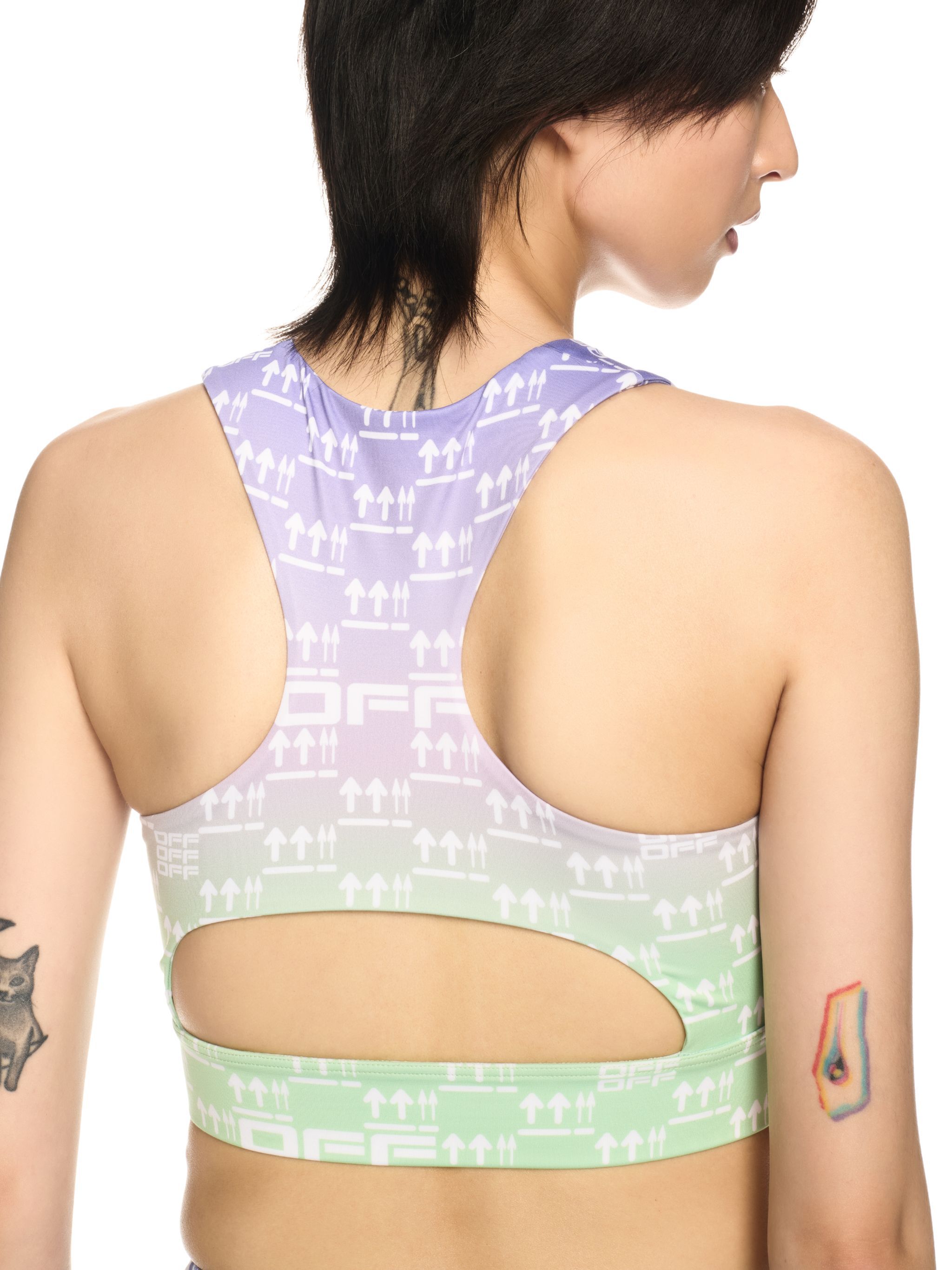 OFF WHITE Double Arrows Aop Cutout Bra PURPLE OWVO05ES25JER001