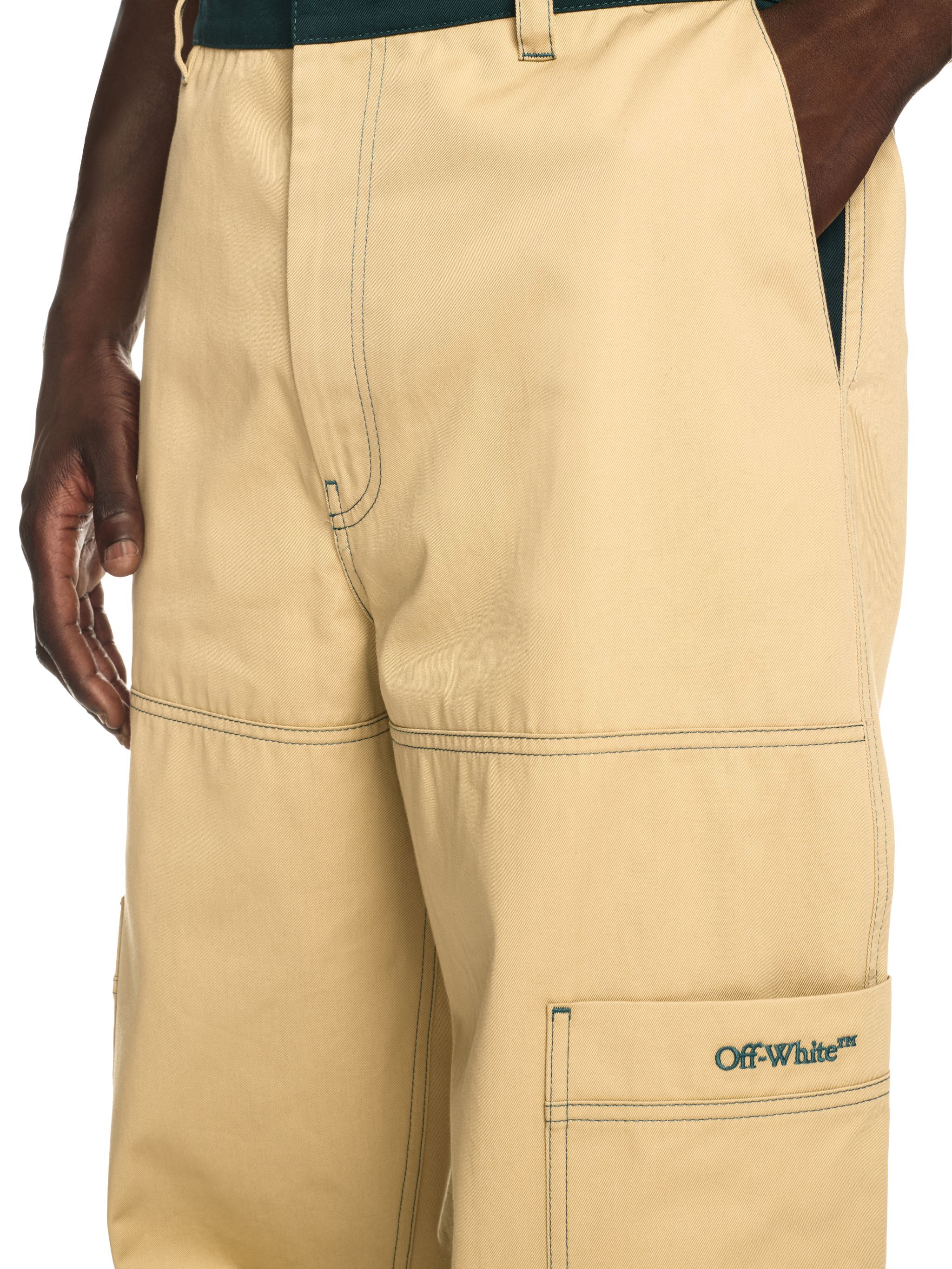 OFF WHITE Beige Cargohose GELB OMCF047S25FAB001