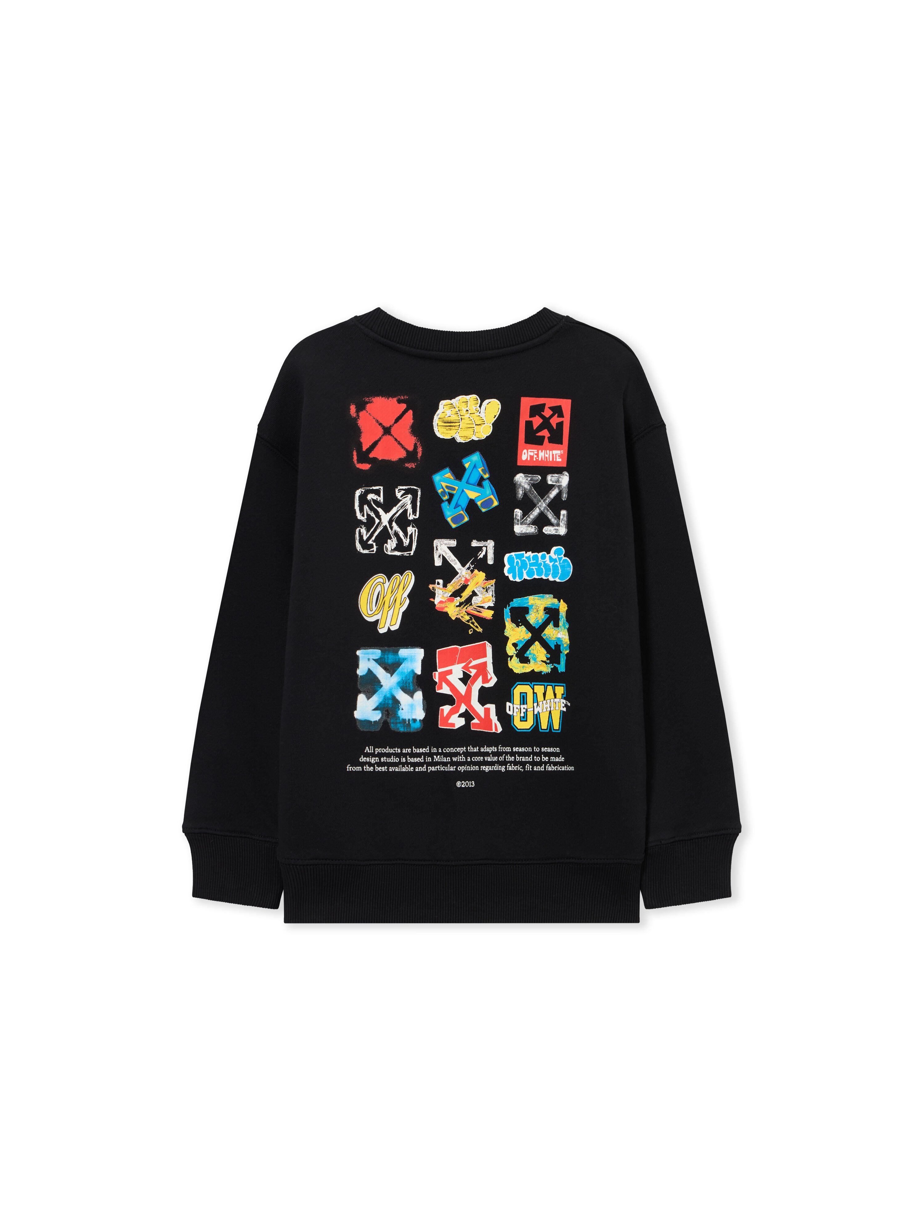 OFF WHITE Ow Multilogo Crew BLACK 44BBA001S26F006