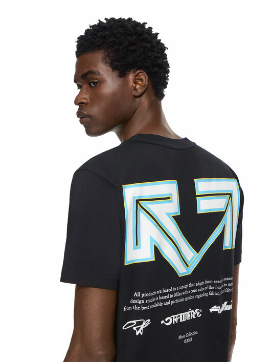 OFF WHITE Industrial Half Arrow Short Sleeve T-Shirt BLACK 44MAA16MF26J002