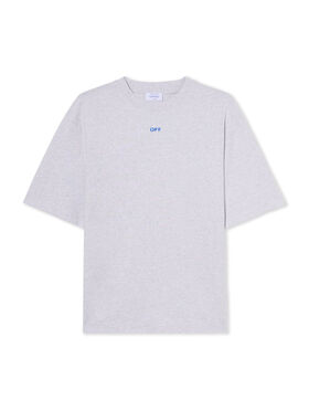 OFF WHITE Stencil Arrow Skate Logo T-Shirt GREY MELANGE - NAUTICAL BLUE OMAA120F25JER00D