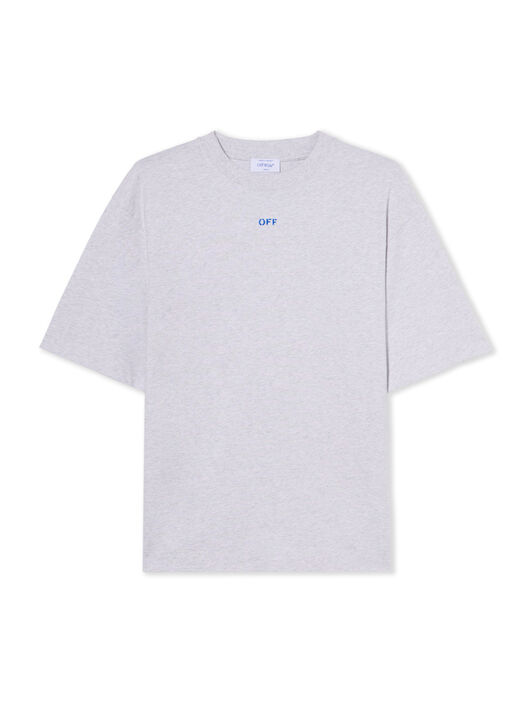 OFF WHITE Stencil Arrow Skate Logo T-Shirt GREY MELANGE - NAUTICAL BLUE OMAA120F25JER00D