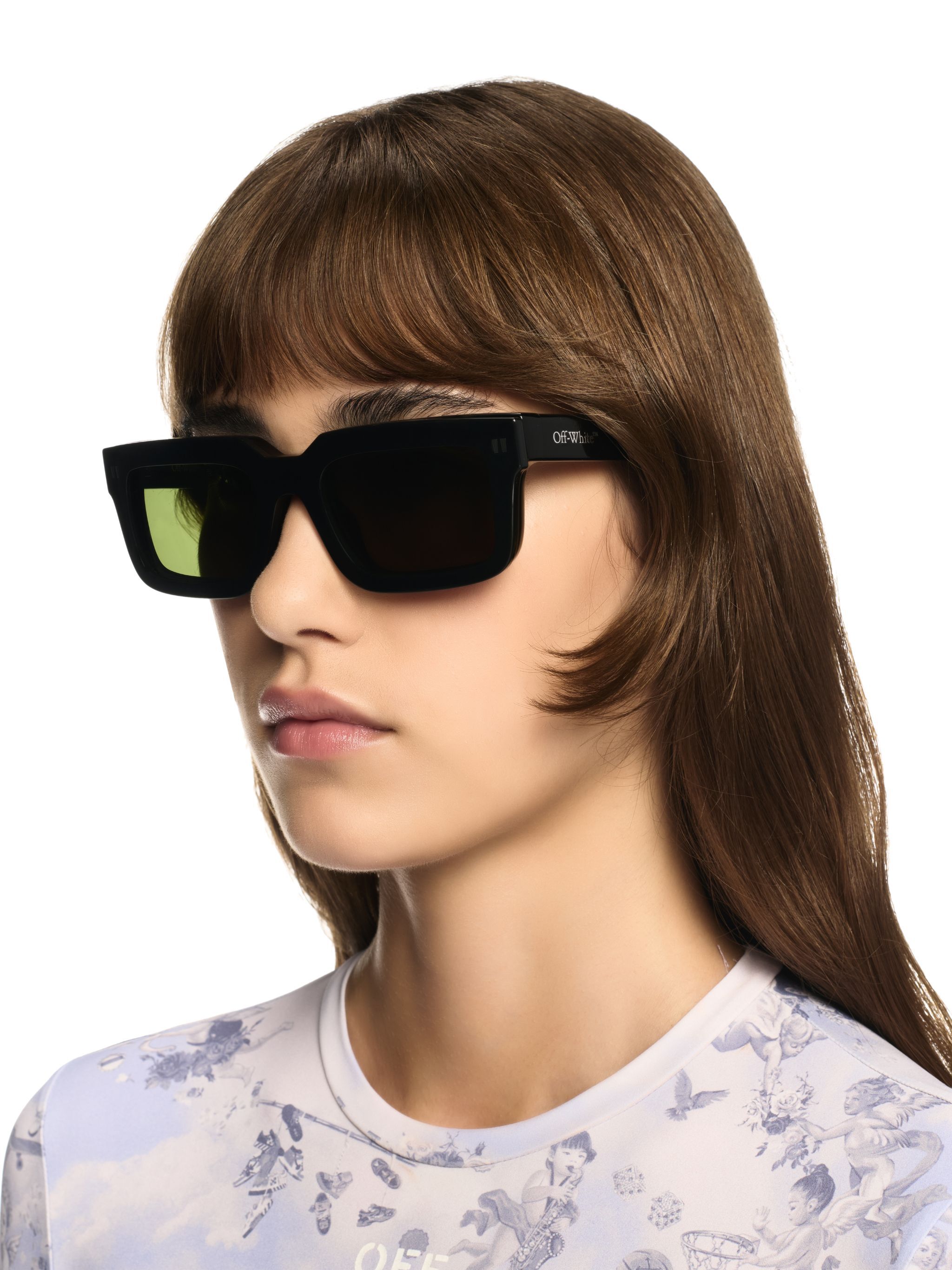 OFF WHITE Occhiali Da Sole Clip-On 2 Nero/Verde NERO OERI130C99PLA001