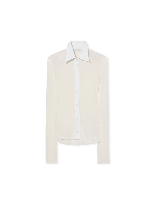 Second Skin Long Sleeve Shirt OFF WHITE Second Skin Long Sleeve Shirt WHITE - WHITE OWGE02MF25JER001