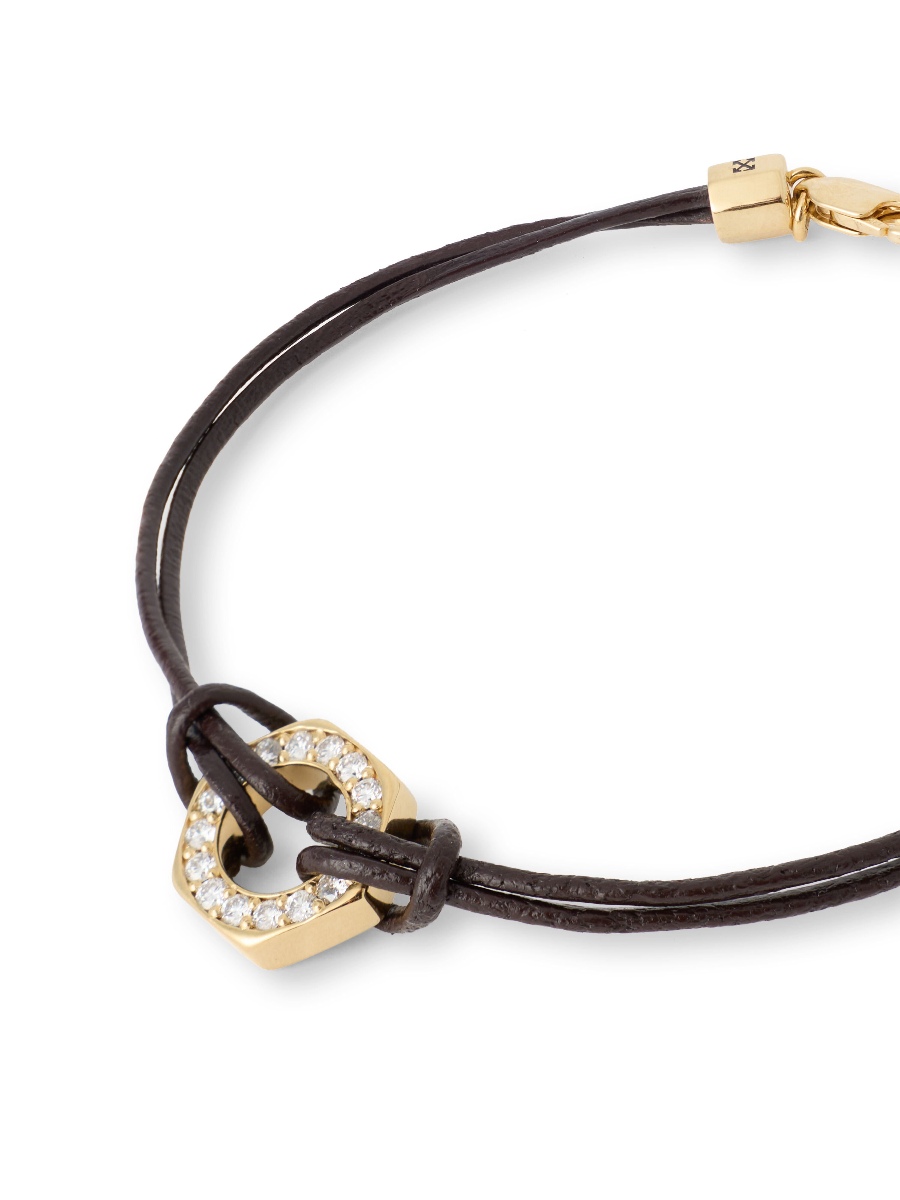 OFF WHITE Diamond Leather Cord Bracelet BLACK RHODIUM C07887