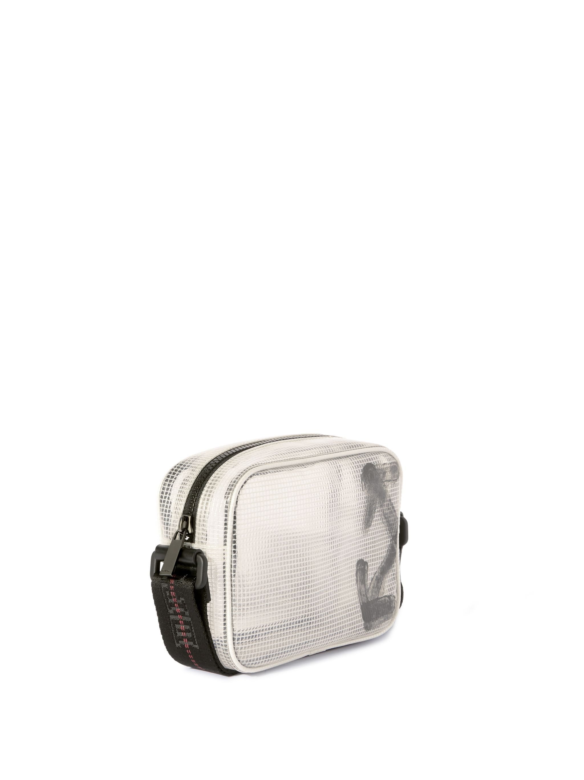 OFF WHITE Transparent/ Schwarze Ripstop Heritage Kameratasche WEISS OMNQ09AS25FAB001