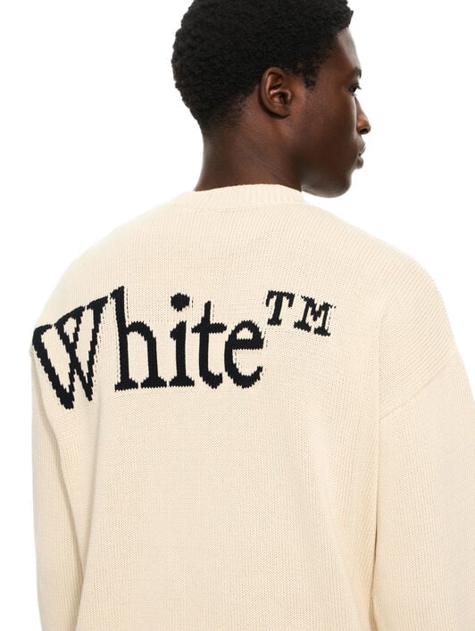 OFF WHITE Bookish Shared Cot Knit Crewneck CREAM 44MHE20QS26K001