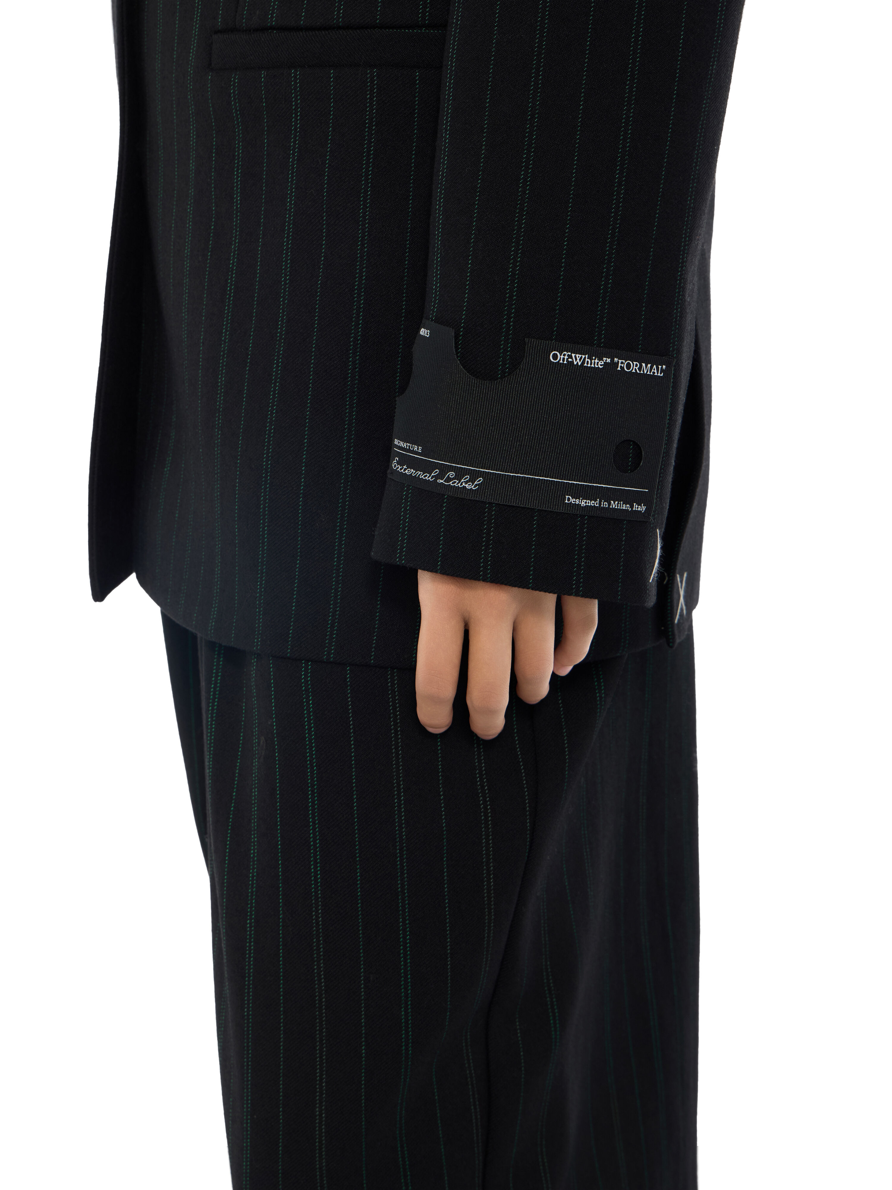 Pinstripe Tomboy Blazer OFF WHITE Pinstripe Tomboy Blazer Black Hemloch 2FG00476T