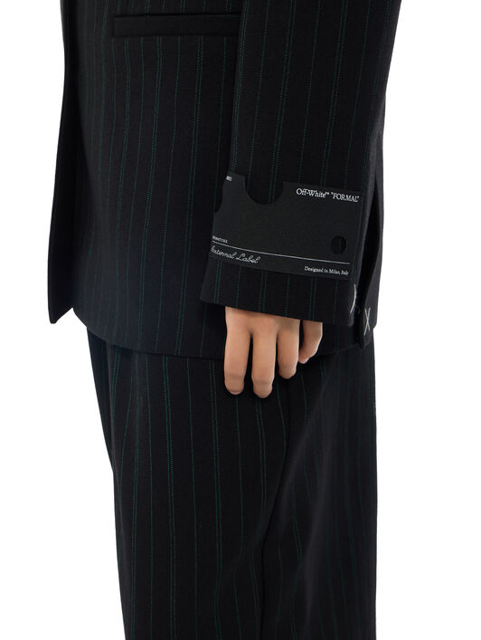 Pinstripe Tomboy Blazer OFF WHITE Pinstripe Tomboy Blazer Black Hemloch 2FG00476T