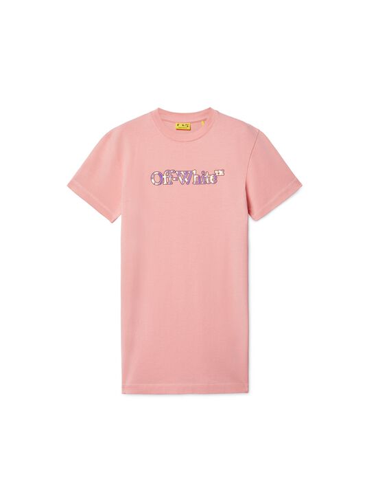 OFF WHITE Big Bookish T-Shirt Kleid ROSA OGDB030S25JER001
