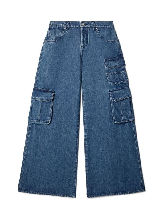 WEITE CARGO-DENIM-HOSE OFF WHITE WEITE CARGO-DENIM-HOSE BLAU OWYB019F24DEN001