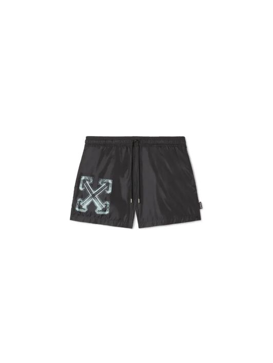OFF WHITE Black Vibe Arrow Swim Shorts BLACK OMFD014S25FAB004