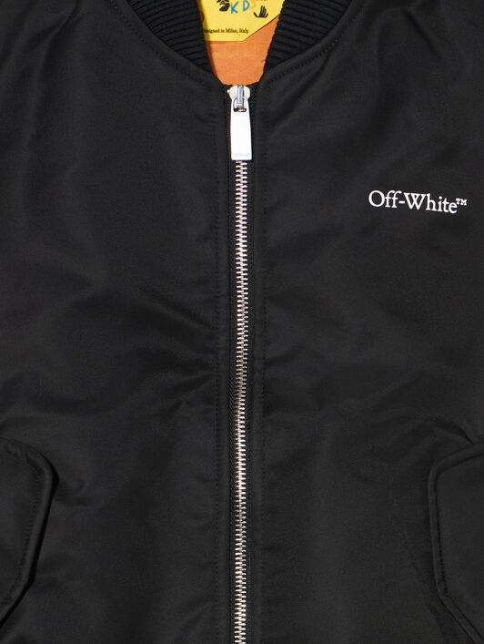 OFF WHITE Bookish Diagonal Bomber Jacket BLACK - WHITE OBEH002F25FAB001